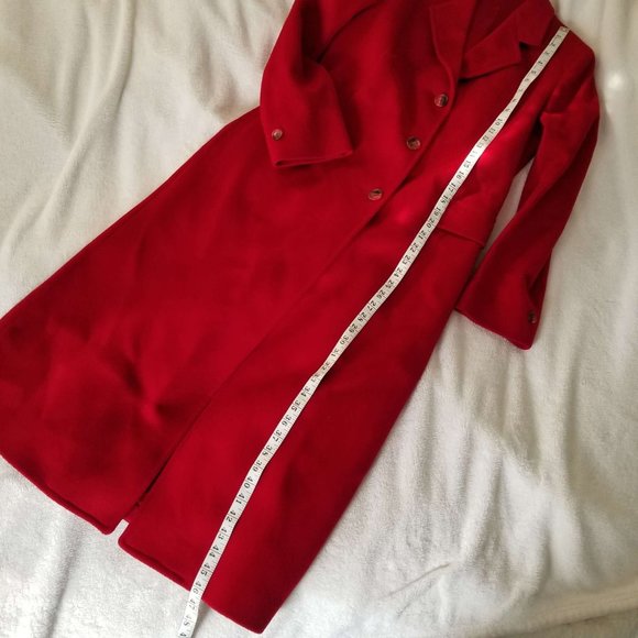 Vintage Wells & Coverly Red Wool Coat - Picture 10 of 16
